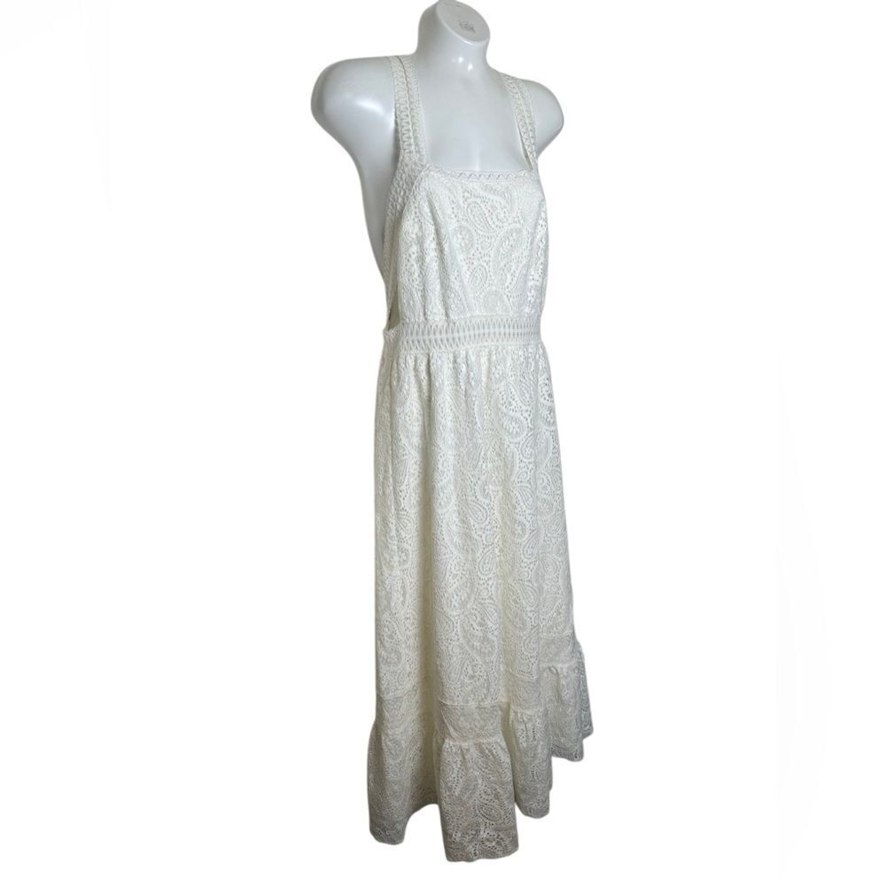 Ba&sh Eyelet Square Neck Open Back Austin Dress - Picture 3 of 14